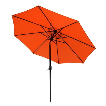 Bbq Innovations 9 ft. Metal Framed Umbrella with Crank & Tilt System - Orange Color Top & Black Pole BB3115965
